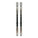 Pair of skis with bindings on a white background