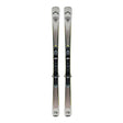 Pair of skis with bindings on a white background