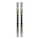 Pair of skis with bindings on a white background