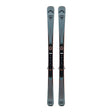 Pair of skis with bindings on a white background