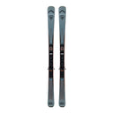 Pair of skis with bindings on a white background