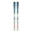 Pair of skis with bindings on a white background