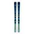 Blue skis with bindings on a white background