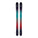 Gradient skis with red, blue, and black colors on a white background