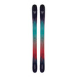 Gradient skis with red, blue, and black colors on a white background