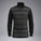Black and gray striped long-sleeve shirt on a grey background