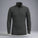 Dark gray long-sleeve shirt with a quarter-zip design on a grey background