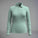 Light green long-sleeve pullover with a quarter zip on a grey background