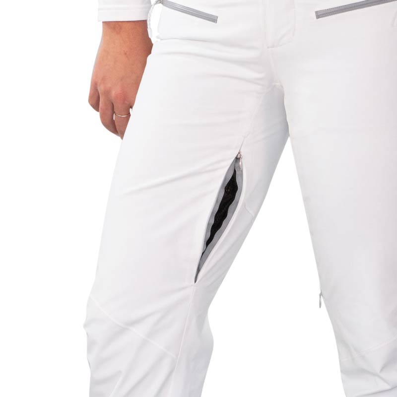 Obermeyer Bliss women's ski pant in white- details