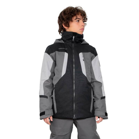 Obermeyer fleet boys' ski jacket in black- front view-model