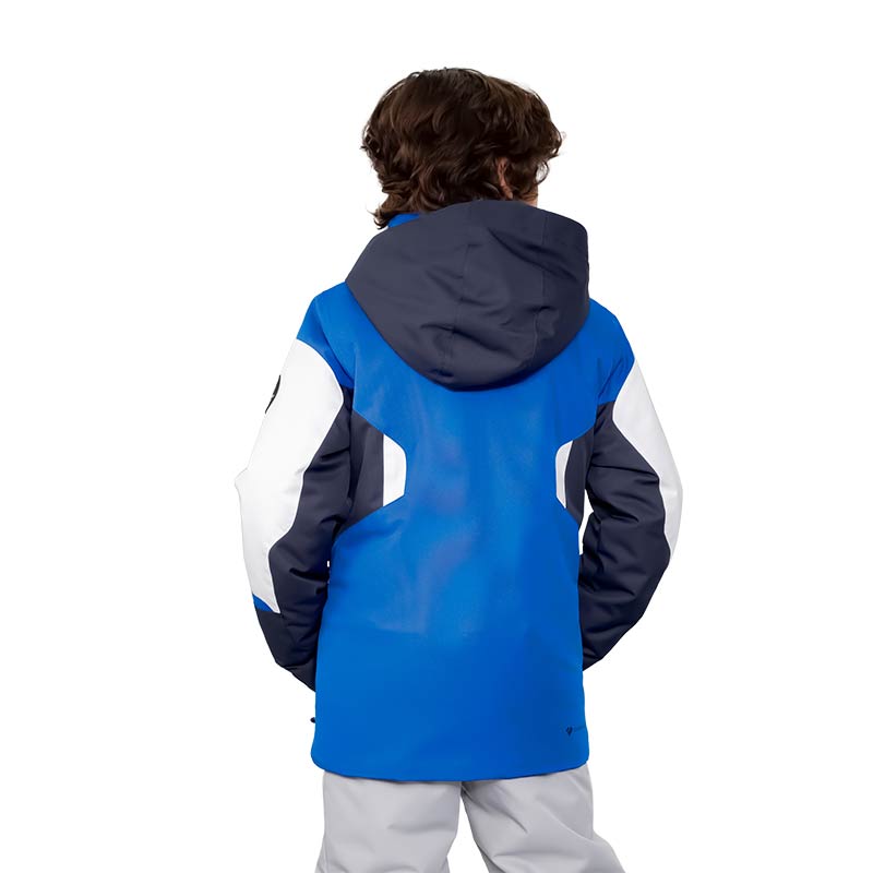 Obermeyer fleet boys' ski jacket in blue vibes- back view