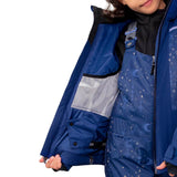 Obermeyer Leia girls' ski jacket in navy- interior pockets