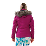 Obermeyer Tuscany Elite Women's Ski Jacket in Feel the Beet Pink- back view-modelrl