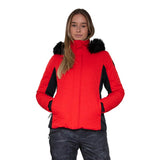 Obermeyer Tuscany II women's ski jacket in red brakelight color- model