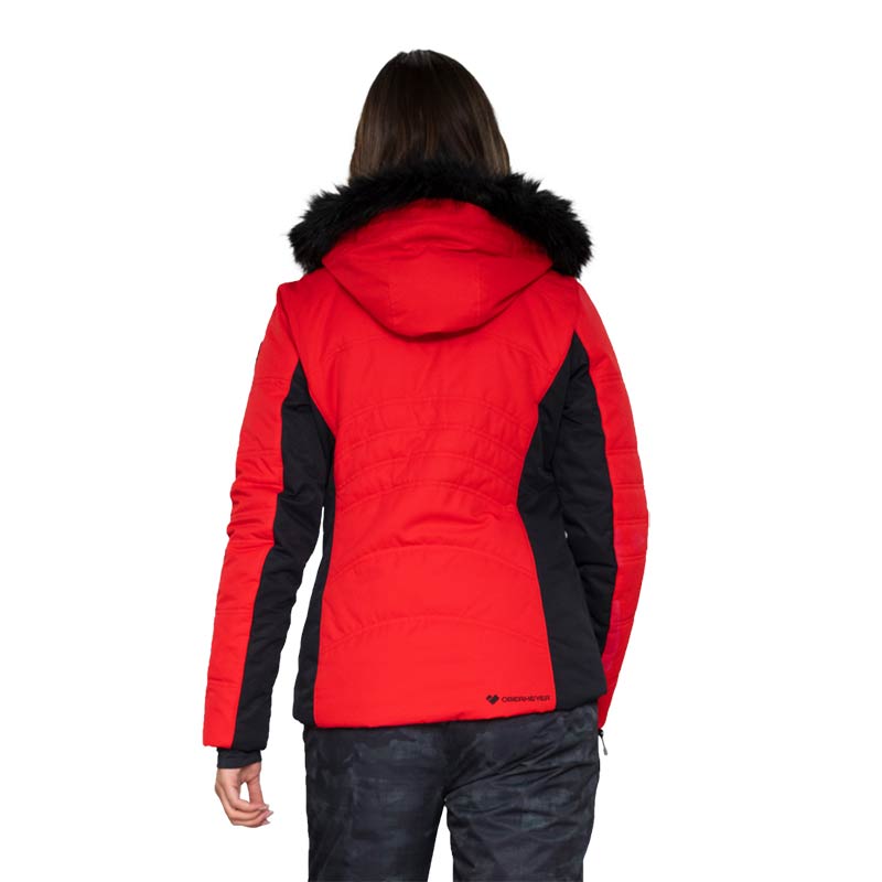 Obermeyer Tuscany II women's ski jacket in red brakelight color- back view