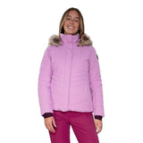 Obermeyer Tuscany II women's ski jacket in pink mist kiss color- model
