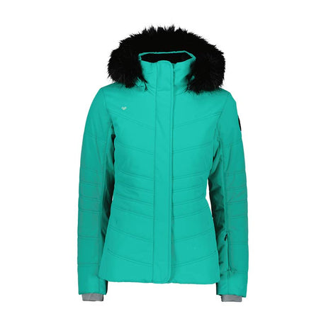 Obermeyer Tuscany II women's ski jacket in pixie Mist color- front view