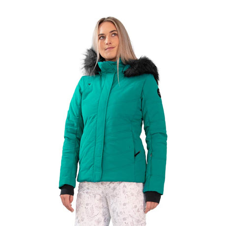 Obermeyer Tuscany II women's ski jacket in pixie Mist color- Model